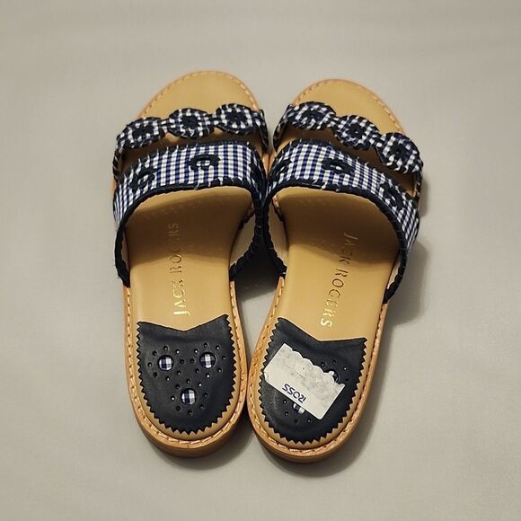 BRAND NEW JACK ROGER'S LEATHER SLIDE CAROLINE SANDALS - Picture 11 of 16